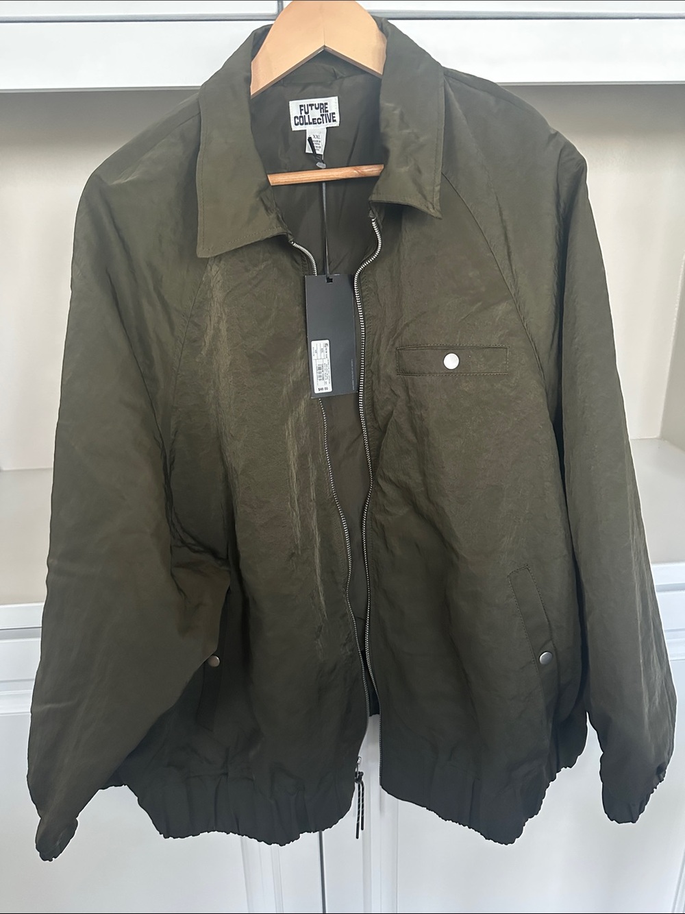 Olive Green Zip Front Jacket